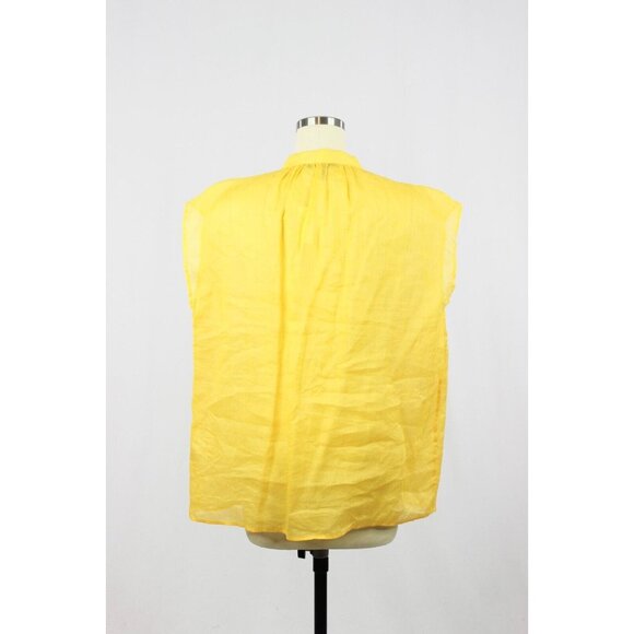NWT BANANA REPUBLIC Golden Hour Yellow Oversized Ramie Shirt Blouse, Size S - Picture 4 of 12